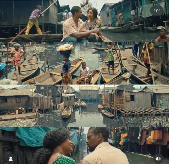 Mother's Love: eine Szene in Makoko mit Meraiah Ekeinde, der Tochter der Regisseurin, und Olumide Owuru